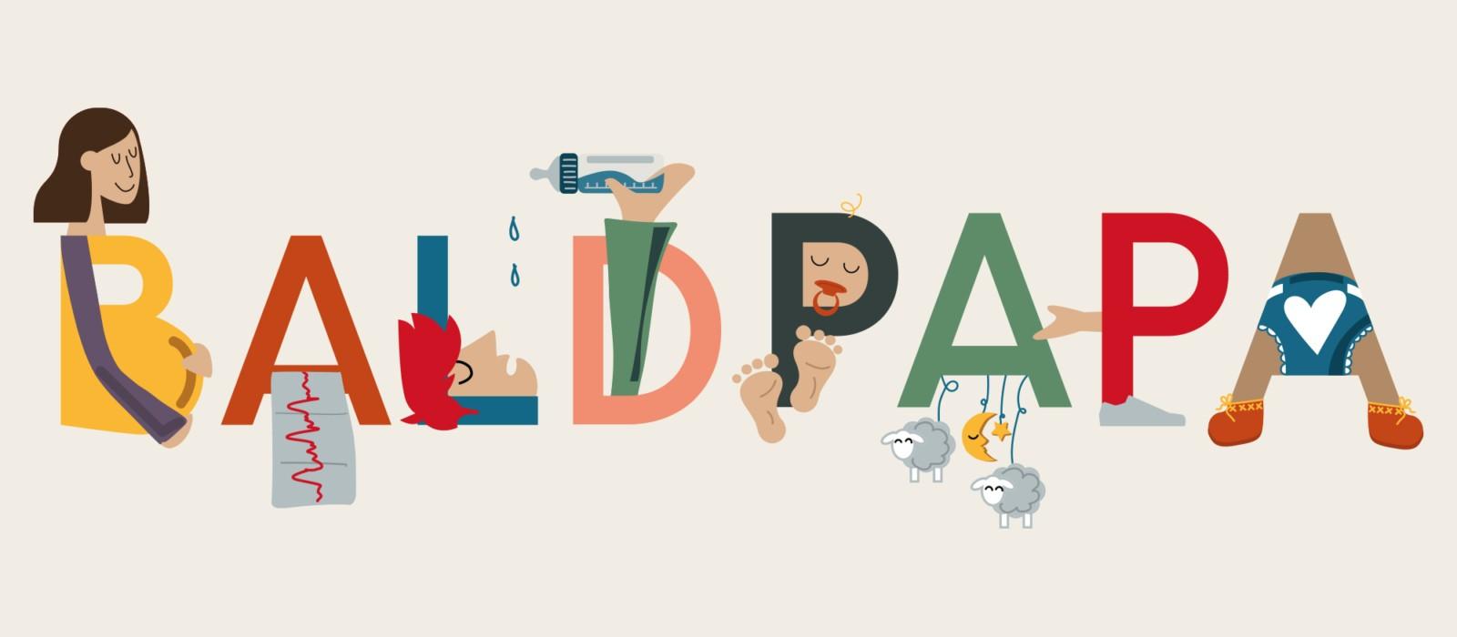 Logo des BALDPAPA-Podcasts "Gelassen Vater werden mit Frank" © Nadja Pfeiffer